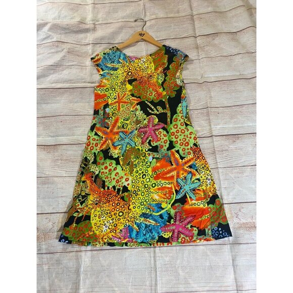 Jams World Women's Starfish Multi Color Sleeveless Sun Dress - Small - Picture 11 of 12